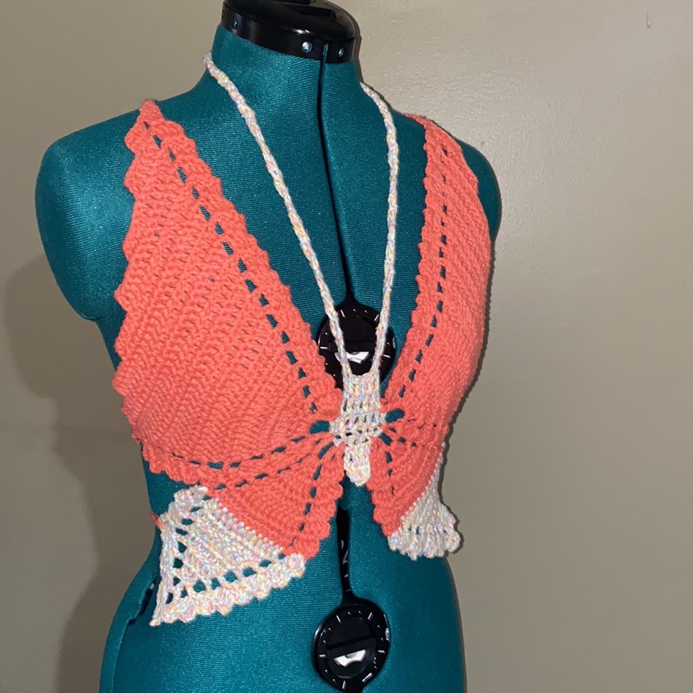 Gorgeous Handmade Crochet Butterfly Top